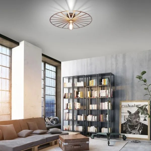 JUST LIGHT. 15636-60 - Plafoniera SPIKE 1xE27/40W/230V diametro 50 cm ottone