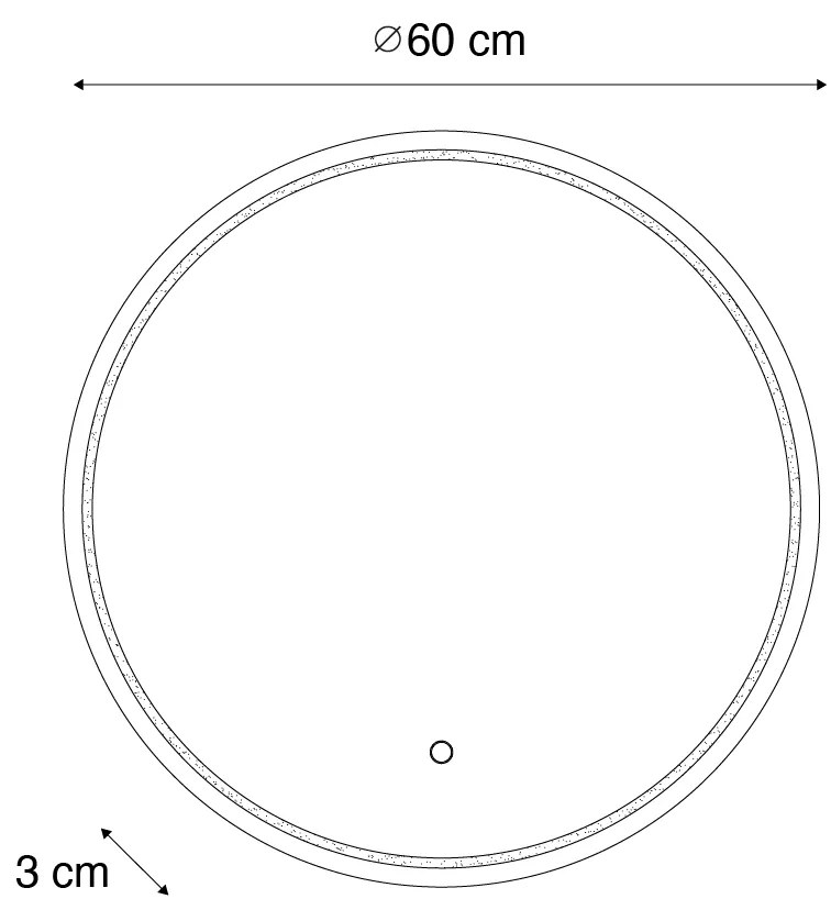 Specchio da bagno moderno 60 cm con LED e dimmer touch - Sebas