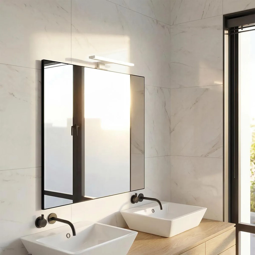 Lampada LED da Specchio 35cm 4W Grigio Chiaro Tripla Installazione Colore Bianco Naturale 4.000K
