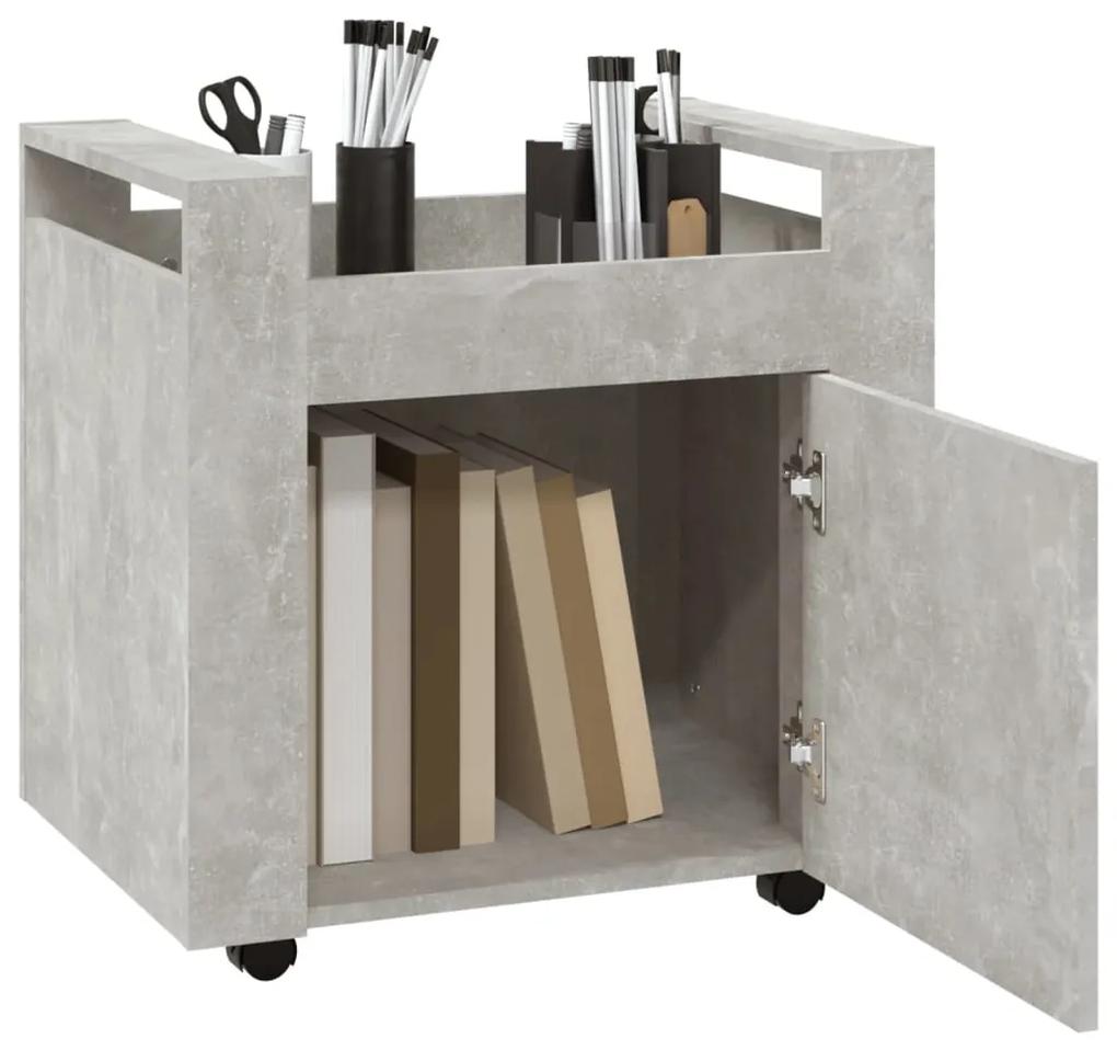 Carrello scrivania grigio cemento 60x45x60 cm legno multistrato