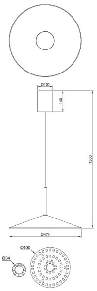 Globo 15635S - Lampadario LED a sospensione con cavo LAMPONE LED/18W/230V 4000K nero