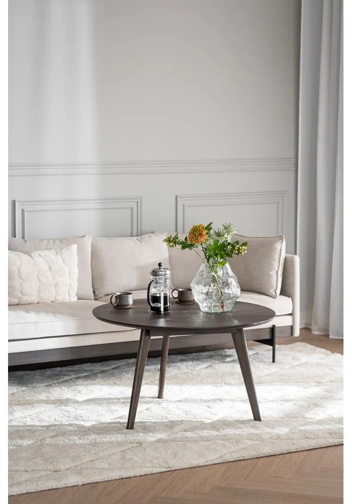 Tavolino marrone scuro in rovere ø 90 cm Yumi - Rowico