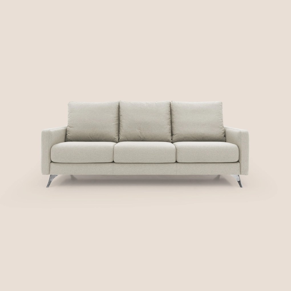 Klimt divano con 3 sedute allungabili e schienali in piuma d'oca in tessuto smacchiabile T05