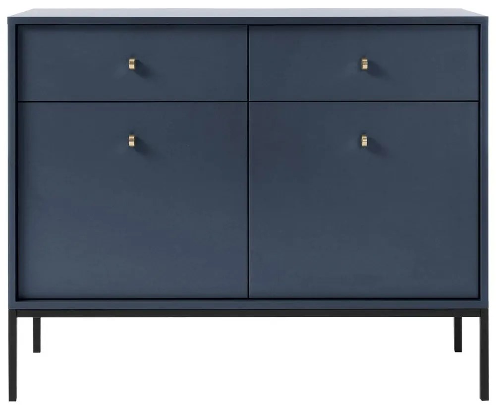 Credenza con 2 cassetti e 2 ante Blu - BOGDAN