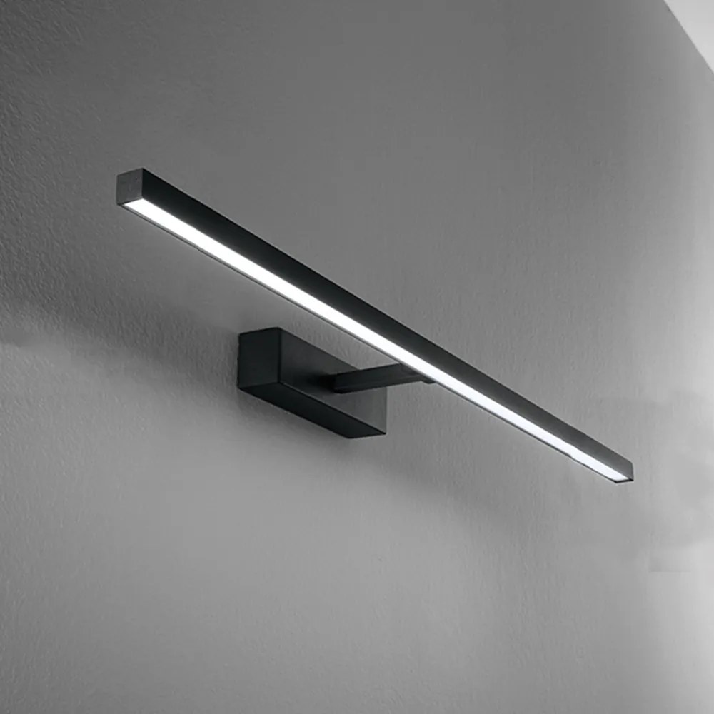 Applique In Metallo Moderna Riga Nero Led Grande