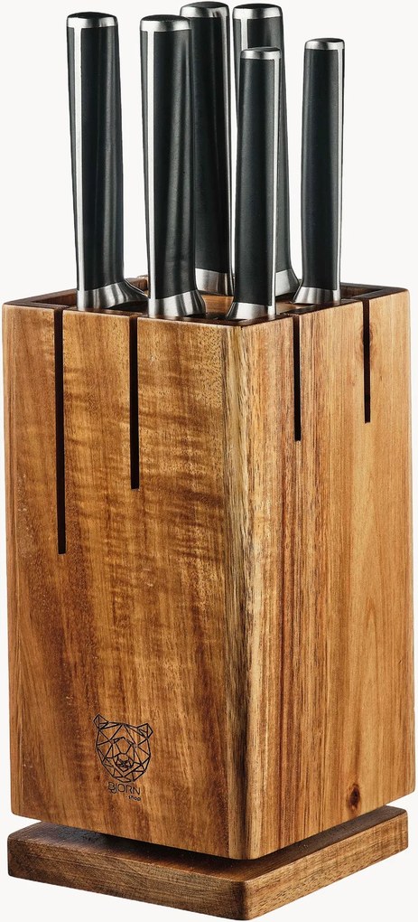 Set di 7 coltelli da cucina con ceppo Skagen