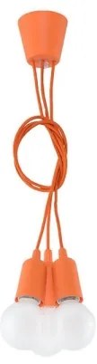 Lampadario su filo DIEGO 3xE27/60W/230V arancione