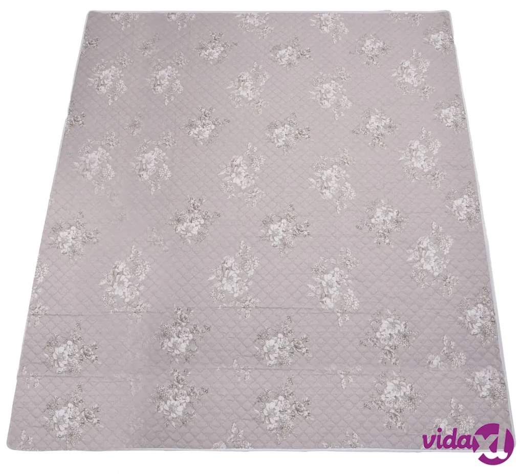 vidaXL Trapunta Grigio Talpa 230x260 cm Tessuto Imbottito a Ultrasuoni
