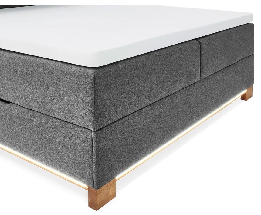 Letto boxspring grigio con contenitore 180x200 cm Messina - Meise Möbel
