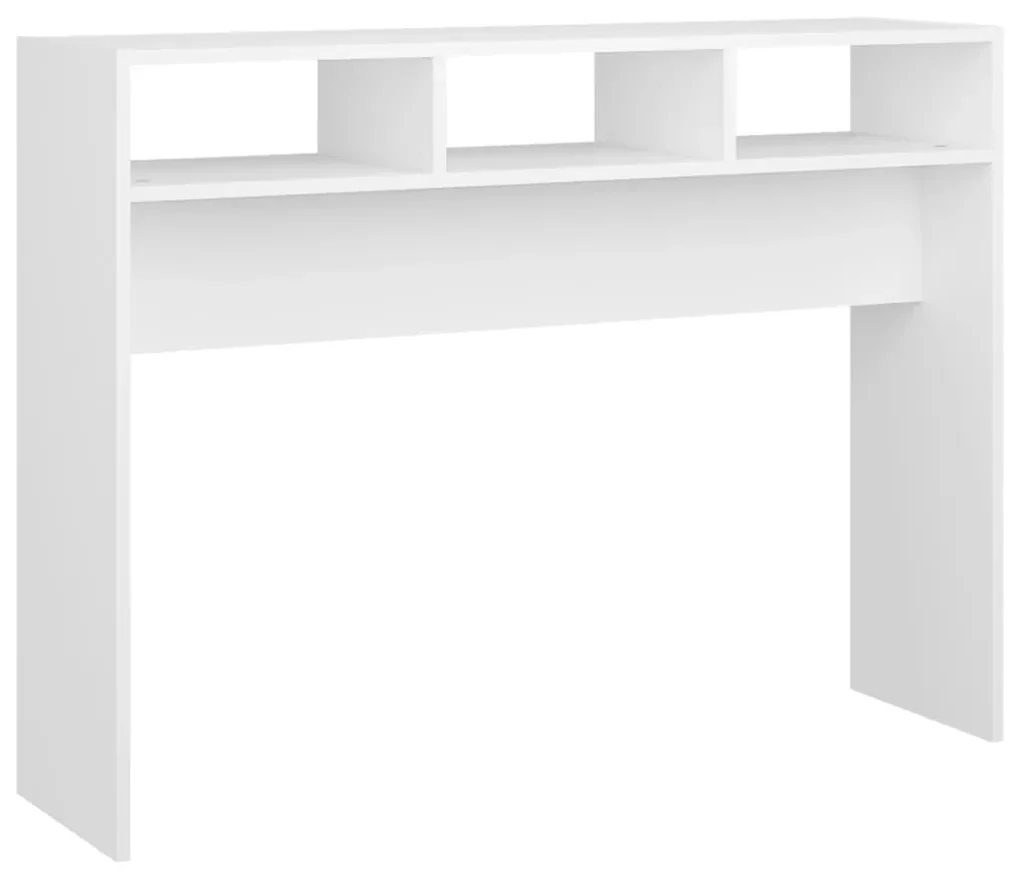 Tavolino consolle bianco 105x30x80 cm in legno multistrato