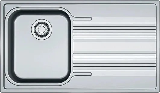 Lavello integrato 1 vasca in inox argento FRANKE Smart L 50 x L 86 cm, sgocciolatoio a destra