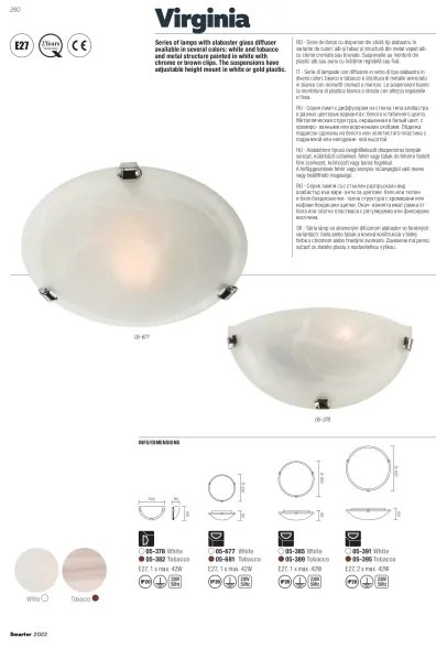 Redo 05-391 - Plafoniera VIRGINIA 2xE27/42W/230V Ø 40 cm colore crema