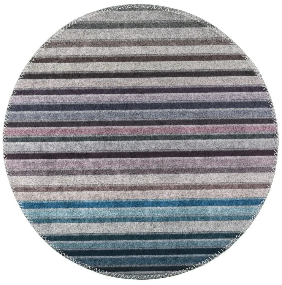 Tappeto rotondo lavabile blu-grigio ø 80 cm - Vitaus