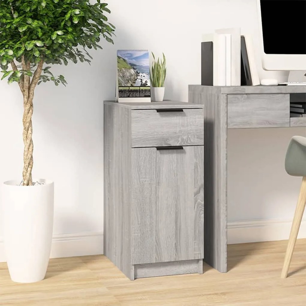 Armadietto Da Scrivania Grigio Sonoma 33,5x50x75 Cm Legno /