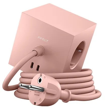 Avolt - Square 1 w/30W Dual USB-C & Magnetic Base 1,8m Old Pink Avolt