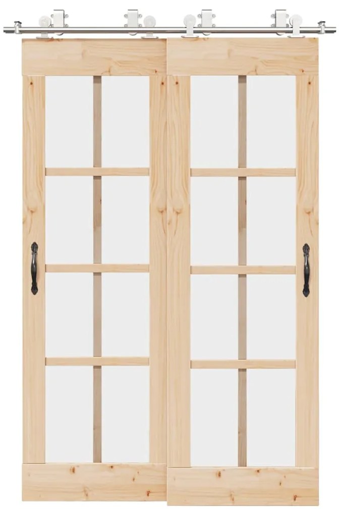 Kit Binari Porta Scorrevole 183 Cm Acciaio Inossidabile Argento /