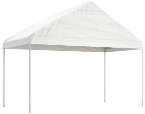 Gazebo con Tetto Bianco 11,15x4,08x3,22 m in Polietilene