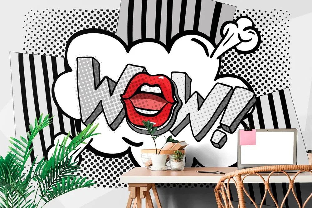 Carta da parati autoadesiva – Pop art grigio elegante - WOW!