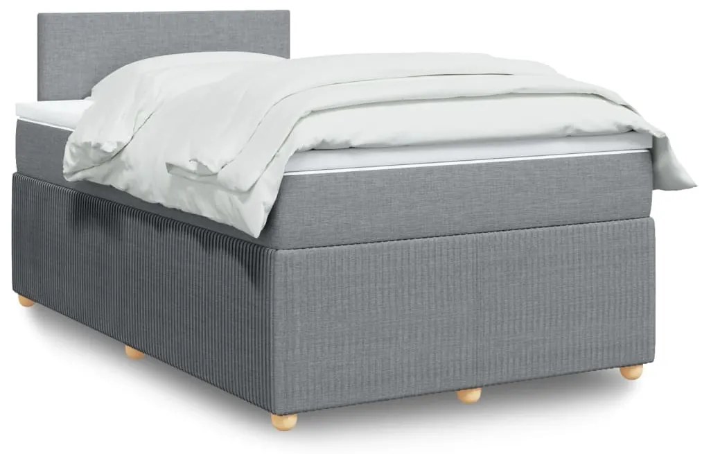 Giroletto A Molle Con Materasso Grigio Chiaro 120x190cm Tessuto /