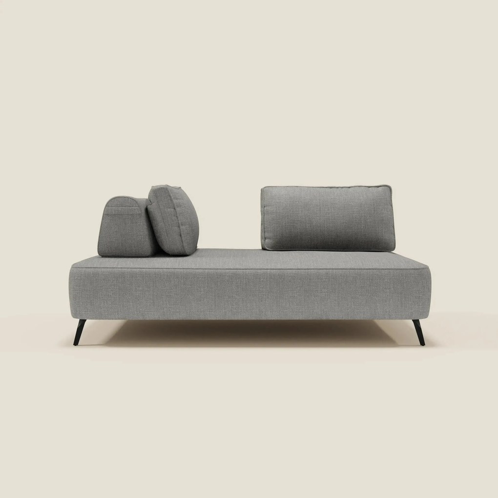 Volta divano modulare con schienali mobili in raffinato tessuto ciniglia T06 grigio