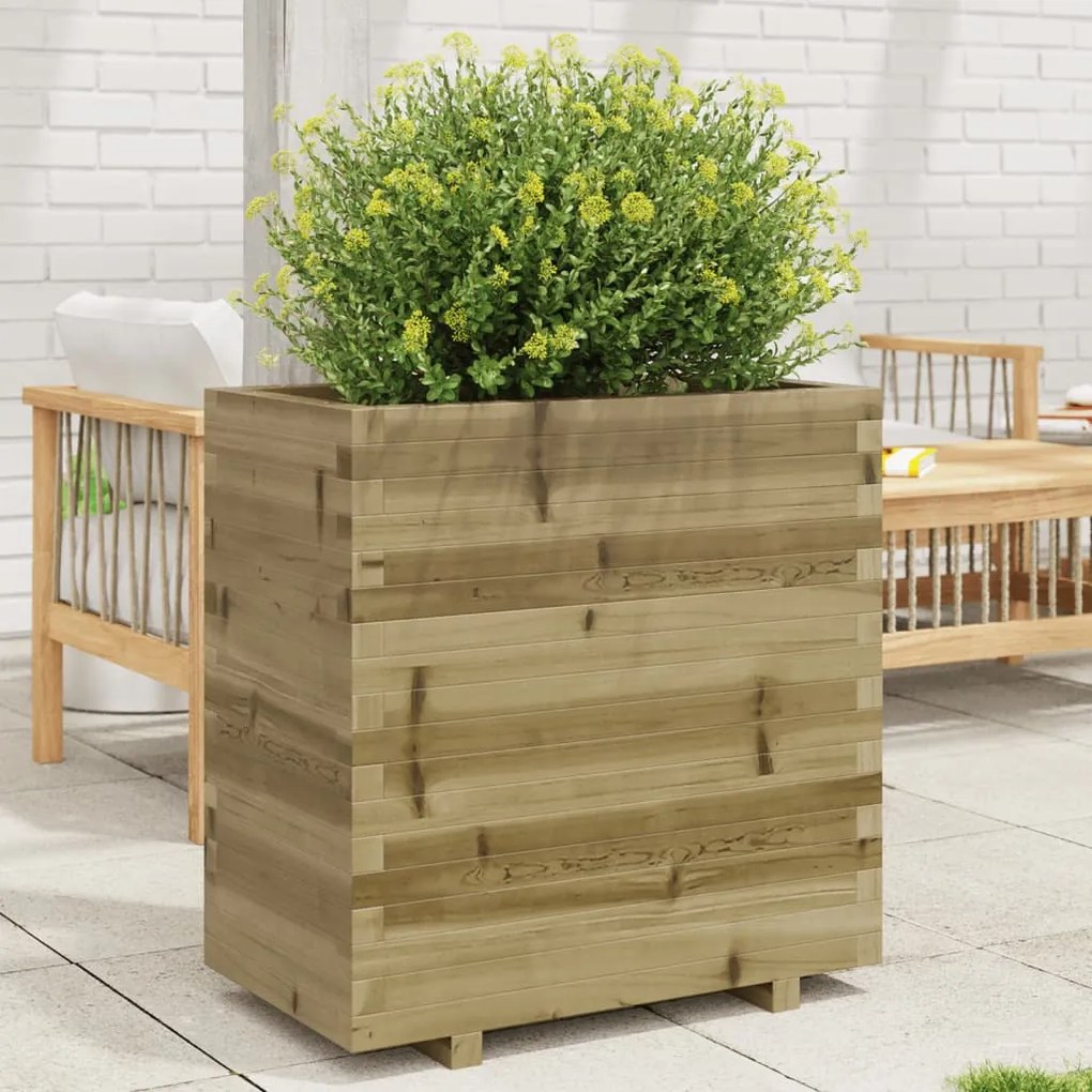 Fioriera Da Giardino 70x40x72,5 Cm İn Legno Di Pino Impregnato /