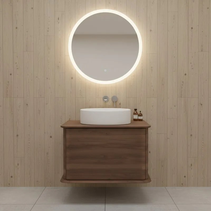 Mobile da bagno sospeso sotto lavabo L 64 x H 42 x P 50 cm noce laccato opaco, 1 cassetto BADEN HAUS Bohemia