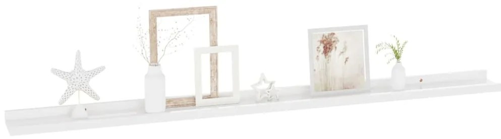 Mensole da parete 4 pz bianco lucido 115x9x3 cm