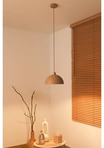 Duolla - Lampada a sospensione con cavo IRONLINE 1xE27/15W/230V Ø 27 cm beige/rame