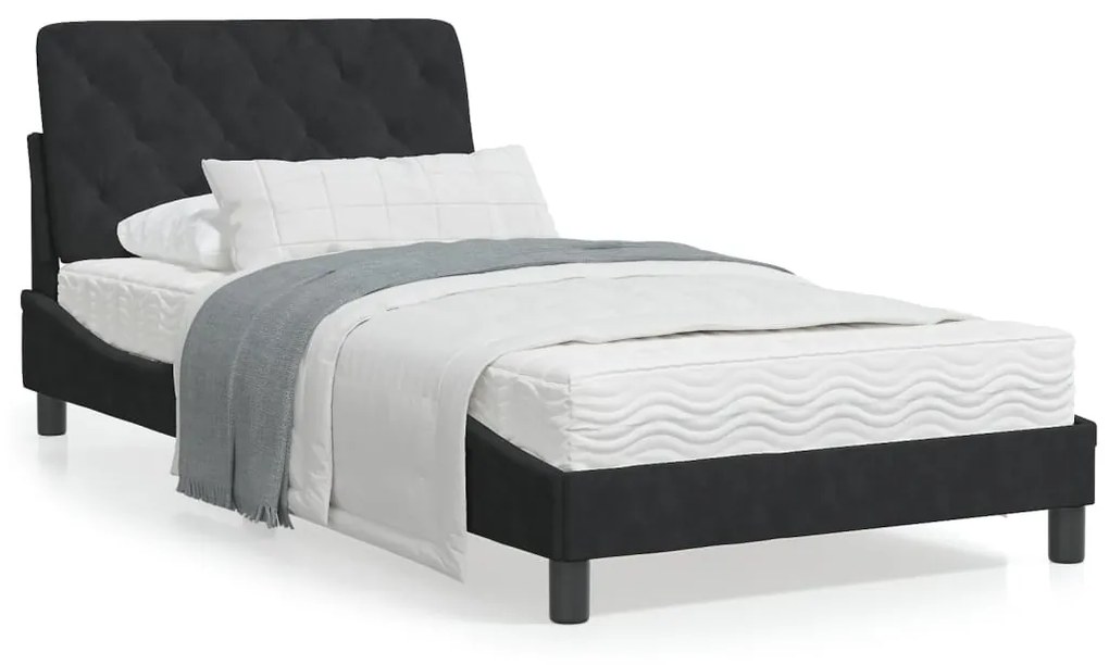 Giroletto Senza Materasso Nero 100x200 Cm İn Velluto /