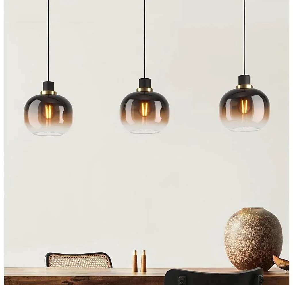 Eglo 99615 - Lampadario a sospensione con filo OILELLA 3xE27/40W/230V marrone