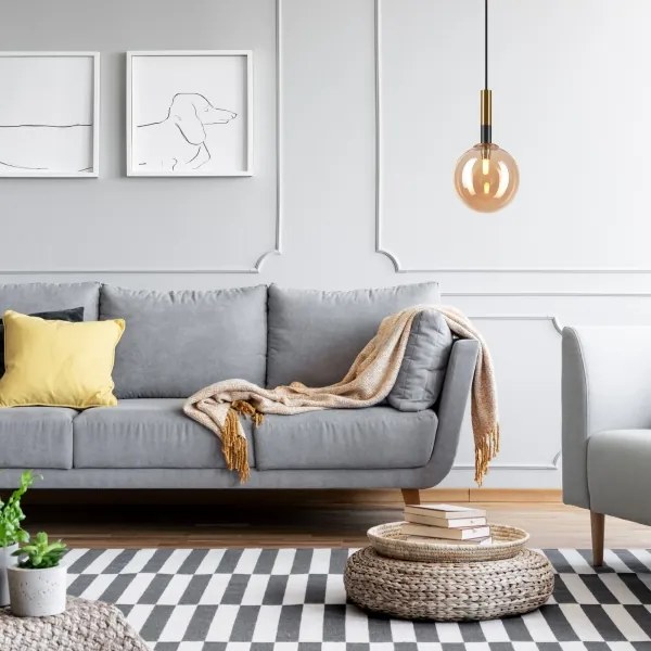 Lampadario a sospensione con filo ROLLO 1xG9/5W/230V oro/fumé beige