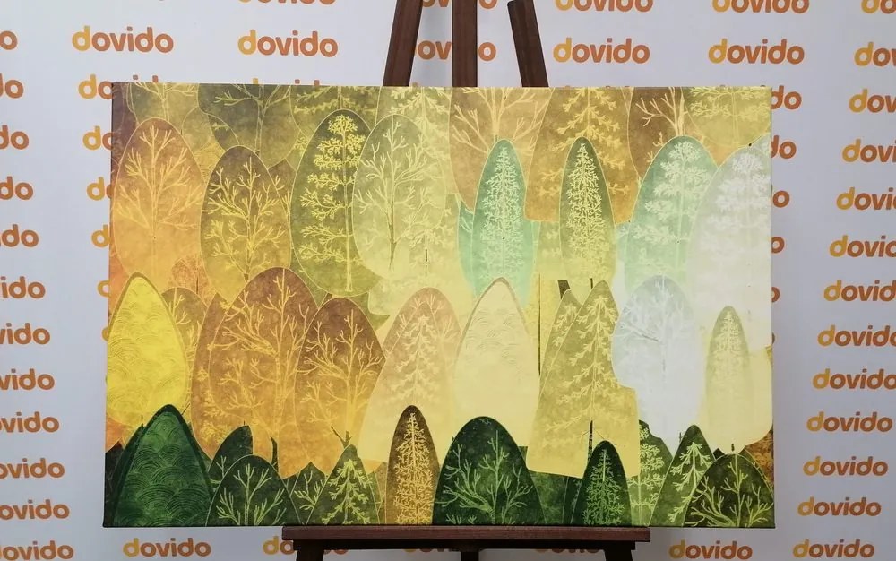 Stampa su tela – Alberi asimmetrici verdi