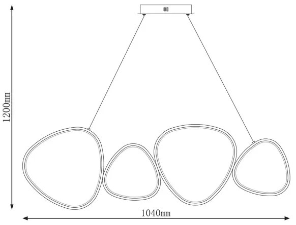 Lampadario LED a cavo PETRA LED/48W/230V 4000K nero