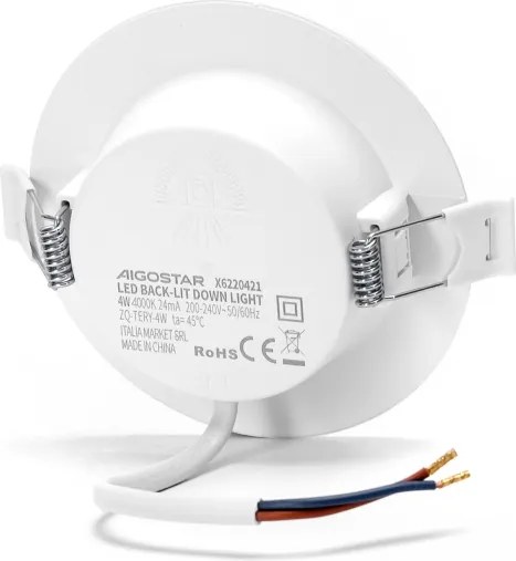 Aigostar - Lampada LED da incasso LED/4W/230V 4000K diametro 9,8 cm bianco