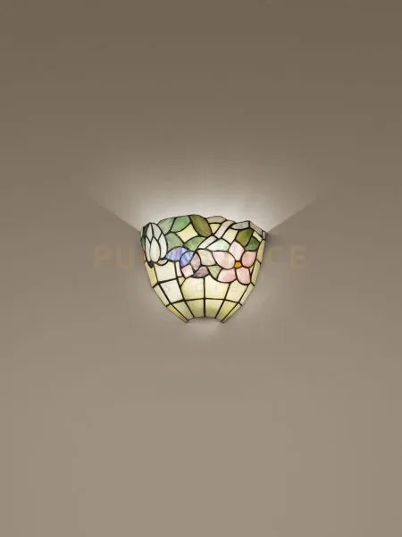 Tulipano applique tiffany 1 luce attacco e27  disegno fiori 26cm