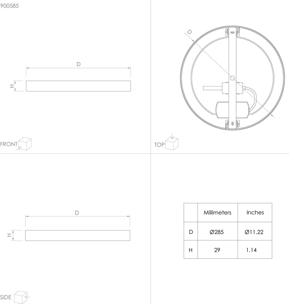 Plafoniera Moderna Fueva 5 In Acciaio Nichel Satinato Led Integrato 20,5W