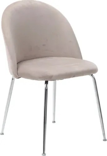 Sedia da pranzo in velluto Tortora con gambe in metallo Cromo - PARIS 2 sedie