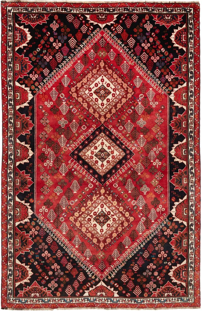 Shiraz Tappeto persiano 180x270 Rosso (Iran) Annodato A Mano