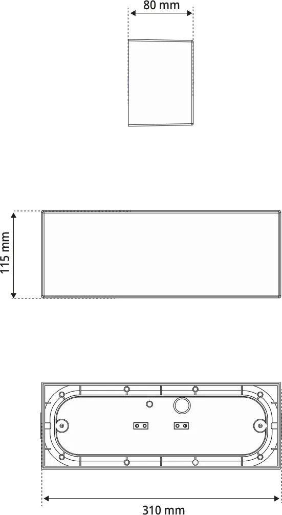 Applique 2xE27 per esterni a Luce Diffusa IP65 Bianca - Serie Glow