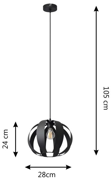 Lampadario a sospensione con filo NEWTON 1xE27/15W/230V nero