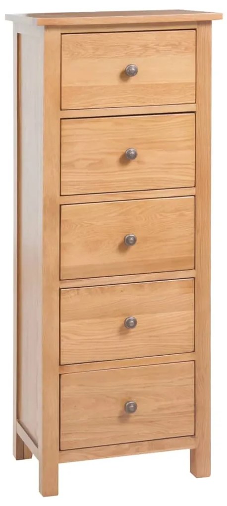 Cassettiera Alta 45x32x110 Cm İn Legno Massello Di Rovere /