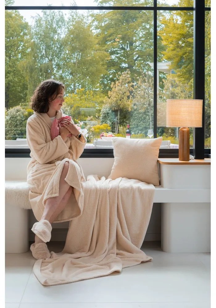 Coperta avorio in micropile 150x200 cm Pippa – Tiseco Home Studio