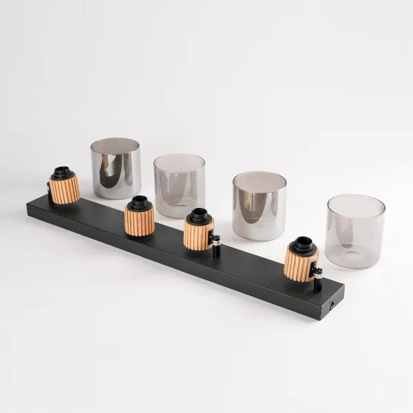 Brilagi - Faretto HYGGE 4xE14/15W/230V nero/vetro fumé