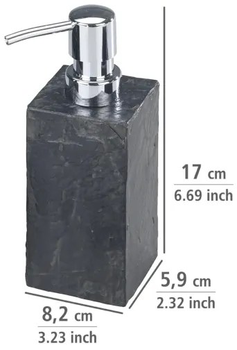 WENKO 17921100 - Dispenser per sapone SLATE ROCK 250 ml antracite