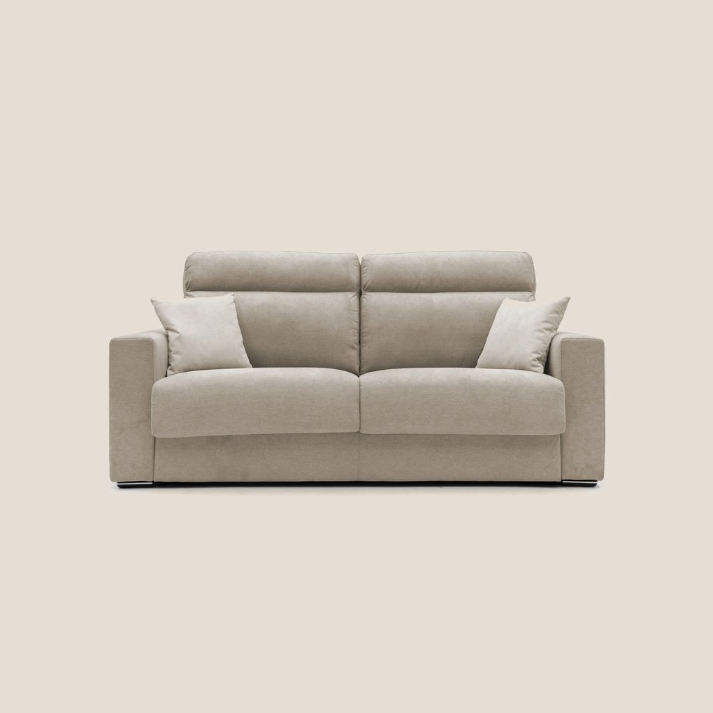 Nikita Divano letto matrimoniale con schienale morbido alto e rivestimento T02 beige