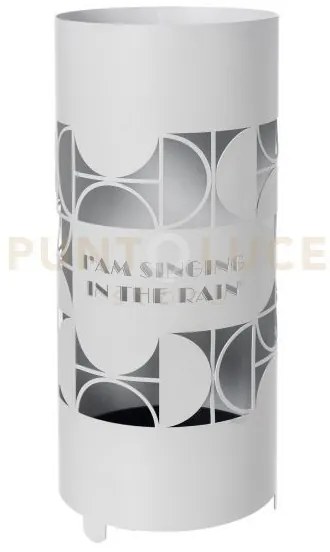 Portaombrelli moderno singing in the rain bianco marmo in ferro 23x...