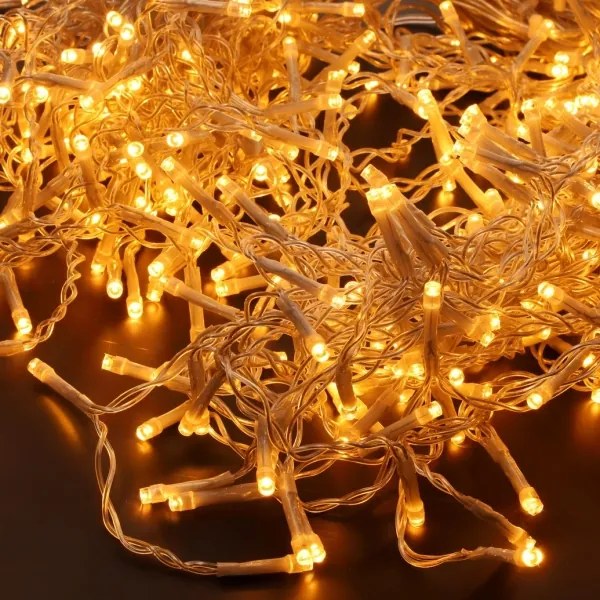 Brilagi - Catena luminosa LED per esterni, 360 LED / 8 modalità, 14 m, IP44, bianco caldo, effetto ghiaccioli