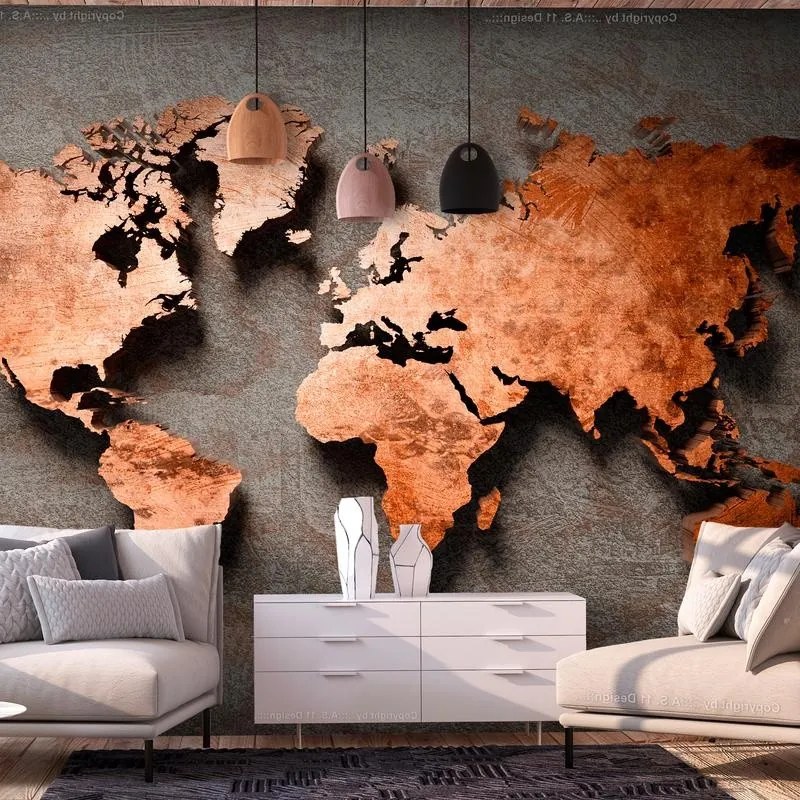 Fotomurale adesivo  Copper Map  Larghezza x Altezza Home decor 441x315