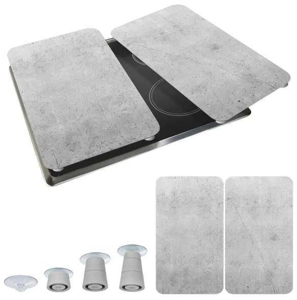 WENKO 53906100 - Copri piano cottura 30x52 cm grigio/trasparente