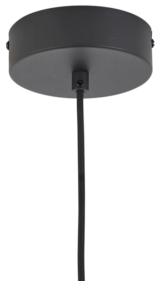 Lampada a sospensione Art Déco nera con vetro fumé e trasparente 3 luci con LED - Lizzy